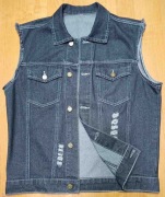 Dżinsowa kamizelka / bezrękawnik - JEANS, kol. czarny, rozm. M