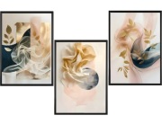Zestaw 3 plakatów 30x40cm-wzory,złoto,granat,róz, krem,nowoczesne