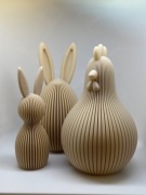 Nowoczesne Dekoracje Wielkanocne 3D – Zając, Kurczak, Jajko Zestaw Beżowy