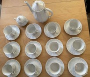 Serwis kawowy porcelana biała - Karolina (26 elementów)