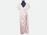 Monki Sukienka Kopertowa Beżowa Modal Minimalistyczna S/M BDB