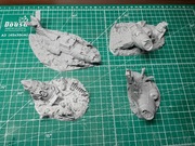 Rozbity Dakka Jet - makieta - ruiny - ork - teren - druk 3D