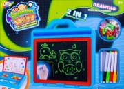 TABLICA 2w1 DO RYSOWANIA ŚWIATŁEM MALOWANIA DWUSTRONNA + MAGNESY, PISAKI