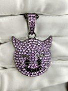 Naszyjnik męski fioletowy diabeł drill swagg trap ice streetwear 