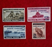 Emigracja 1944, Fi 338 P-T, seria 4 znaczków czystych