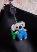 Miś koala wykonany na szydełku, brelok, zawieszka 