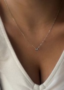 srebrny naszyjnik wisiorek łańcuszek serce choker stal 