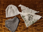 Zestaw czapeczka H&M szaliczek r. 62-68