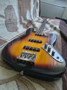 Nowa zmodyfikowana gitara basowa fretless HB JB-40FL SB/Blond JAB-2 FL SB