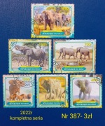Znaczki fauna:387: słonie, zwierzęta- Mali 2022r 