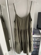 lniana sukienka na lato khaki sinsay S oliwkowa wakacje