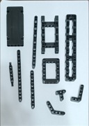 Klocki techniczne, koła mechanizmy, tryby, piny, pneumatyka