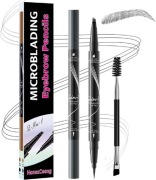 Pisak do brwi 2w1 Efekt Microblading Kredka Wodoodporna GREY Szary