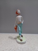 Dziewczyna z parasolką figurka porcelana Budapest aquincum 