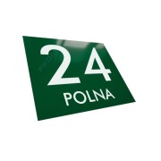 METALOWA tabliczka adresowa modny numer domu budynku na dom 30x25 zielona Z