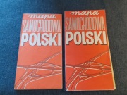 2 sztuki Mapa samochodowa Polski z czasów PRL