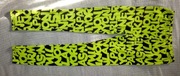 Legginsy czarne nadruk zieleń neon XS/S