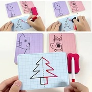 Symetryczne puzzle z rysikiem i gumką zabawa i nauka pisania 20 kart