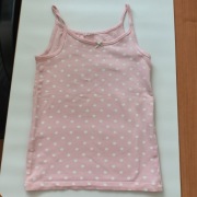 Bluzka na ramiączkach różowa w białe kropeczki 104