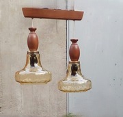 Stara lampa żyrandol szklany klosz szkło miodowe sodowe