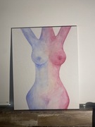 obraz na płótnie akwarele akt kobieta handmade