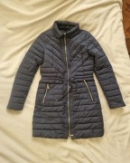 Długa kurtka Amisu, ciemny granat zimowa xs/s