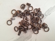 komplet 30szt metalowych kółek i żabek na karnisze do zasłonek firanek 