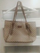 Torebka shoperka brązowo beżowa 