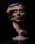 Oryginalna rzeźba "Milcząca I", Unikat, Patyna, Głowa, kobieta