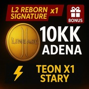 Lineage 2 L2 Reborn Signature Adena 10KK Teon x1 [C5] Stary| Szybko + Bonus