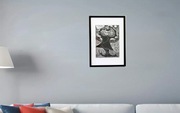 Grafika Linoryt " Demon " sztuka obraz oryginał od artysty.