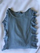 Orsay. Delikatnie błękitna wiskozowa bluzka rękaw 3/4 falbanki 