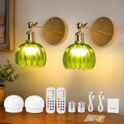 Vintage kinkiet ścienny LED RGB 6W na baterię z pilotem 4000mAh 2 sztuki