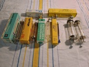 Szklane stare strzykawki