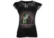 Koszulka damska gotyk punk koronki czarny kot r. M-L-XXL