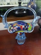 PRL koszyk koszyczek szklany stare szkło 