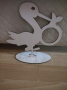 Drewniana ozdoba Bocian z workiem na zdjęcie