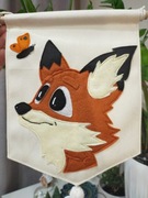 Zwierzęta leśne LIS ozdoba na ścianę, makatka z filcu