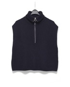 Damska Kamizelka Sweter Golf Zamek Czarny Lindex |R. M