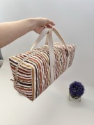 Hand Travel Bag - Stripes (Shades in Brown)