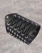 BRANSOLETKA CZARNA SZERKA SZNURKOWA DAMSKA MĘSKA 