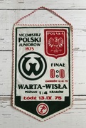 Proporczyk Warta Poznań - Wisła Kraków Finał MPJ 13.09.1975 r. Łódź Unikat