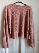 Sweter z perełkami rozmiar XL