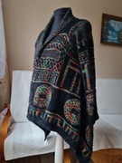 Kardigan sweter aztecki czarny kolorowy cardigan sweterek sensations elle