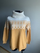 WoolOvers golf damski L 40 100%owcza wełna piekny zimowy wzór norweski 100%