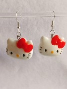 Kolczyki Hello Kitty duże czerwona kokardka #3