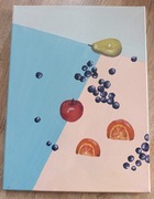 Geometryczne Owoce Obraz Akryl 20x20 Płótno 