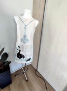 Sukienka damska ecru bez rękawów do kolan S/M Definitions