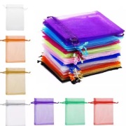 Woreczki z organzy 15x20 cm. MIX KOLORÓW na prezent 10 szt.