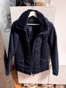 BREAL Damska granatowa kurtka z kołnierzykiem i ukrytym kapturem na zamek 